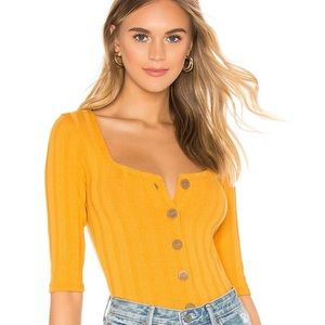 free people Central Park Cardi in Gold yellow blouse size m.